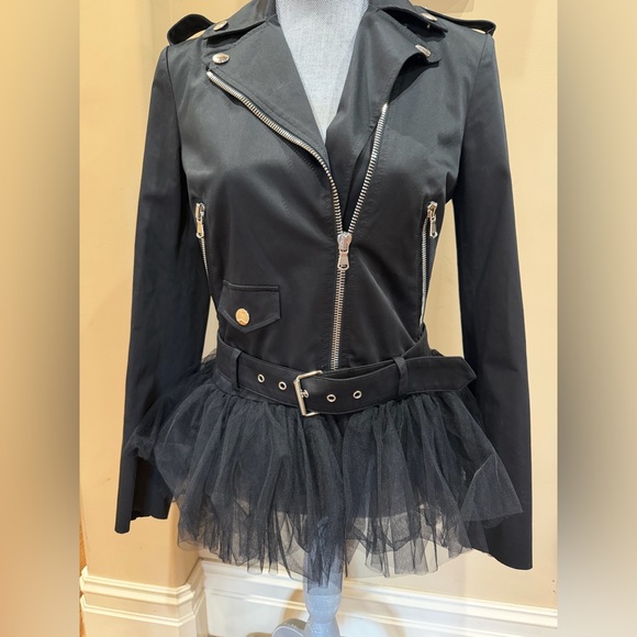 Moschino Jackets & Blazers - Moschino Couture Black Tulle Biker Jacket